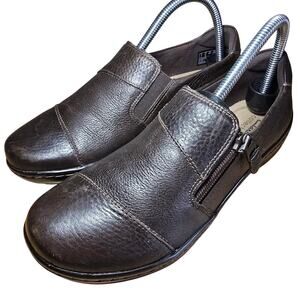 Clarks Cora Harbor Loafer Shoes Womens 8.5 Comfort Shoes Zip Brown Leather